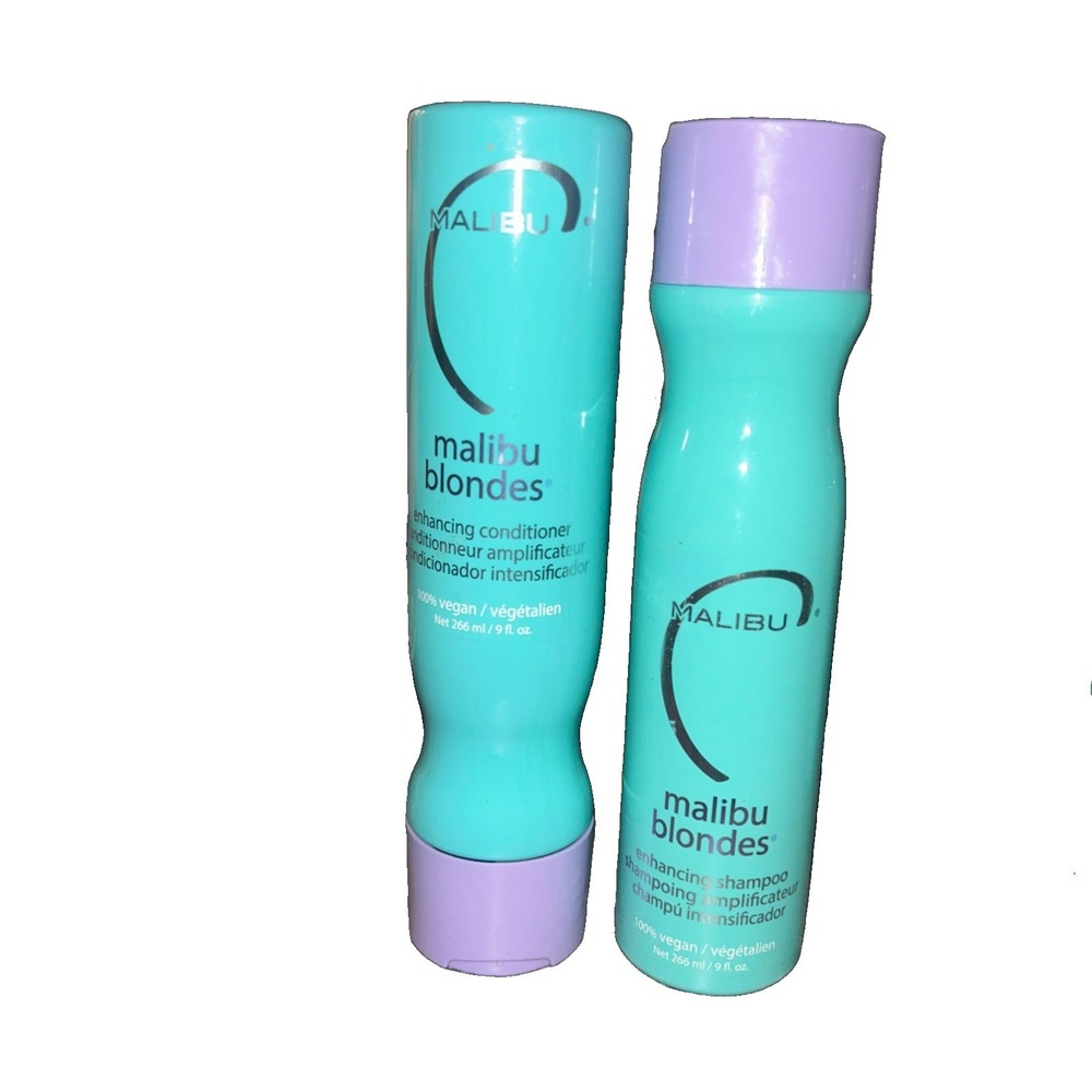 Malibu C Blondes Enchanting Shampoo & Conditioner, 100% Vegan 9oz  Each - New